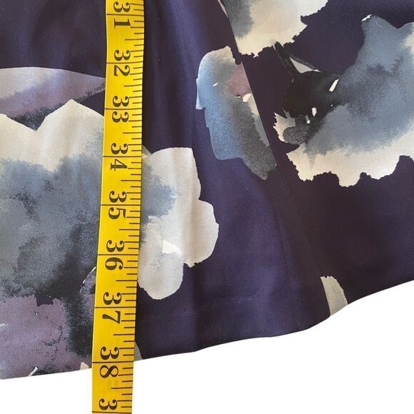 DKNY Purple Floral Cap Sleeve A-line Dress Sz 10 - Picture 5 of 11